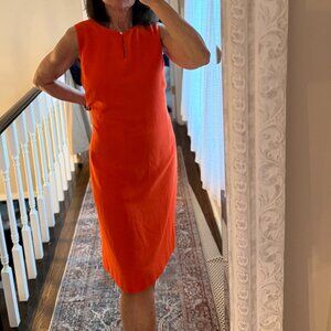 Lauren Ralph Lauren Orange Sleeveless Keyhole Shift Dress Size 14 (#53)